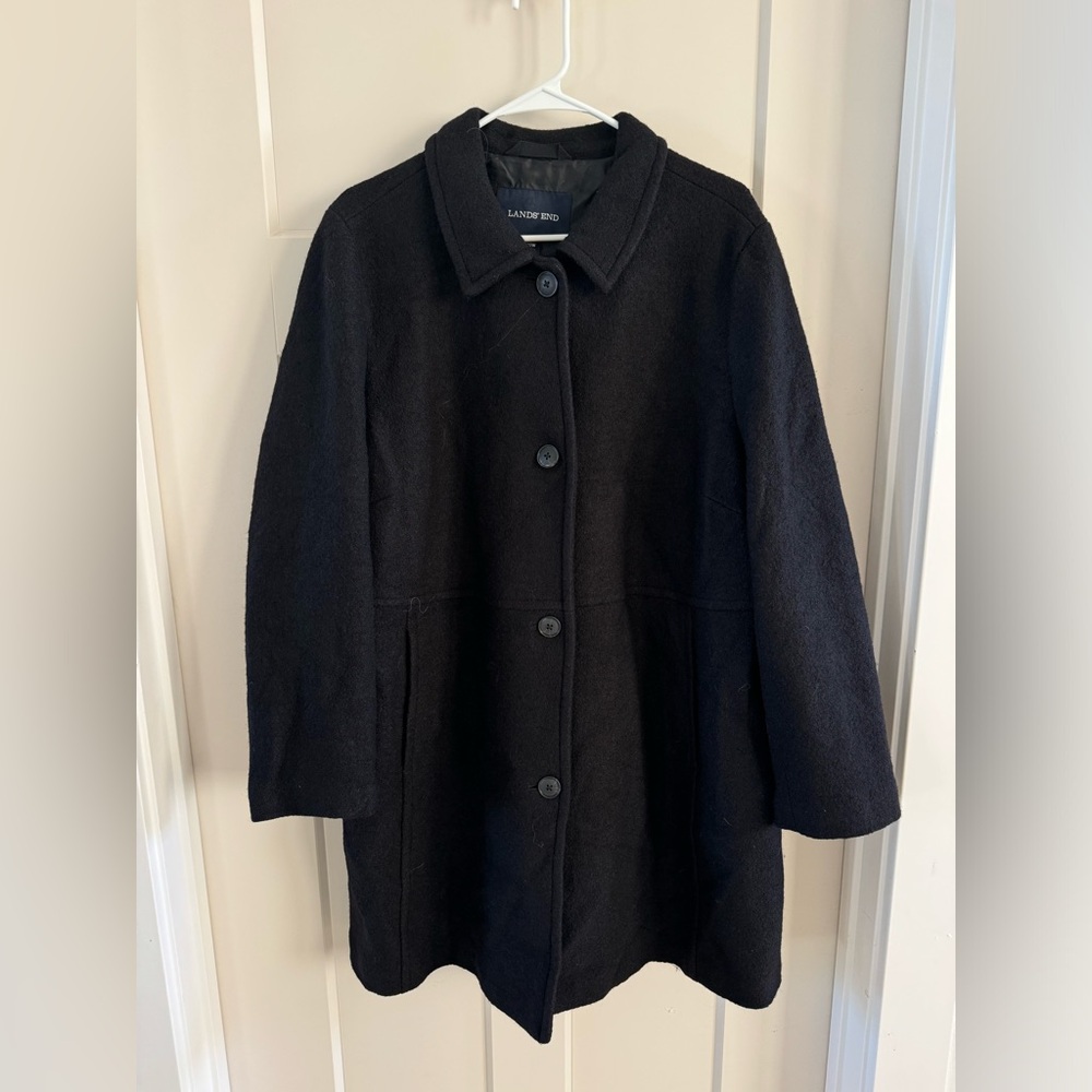 Land End jacket women’s black 20W 51% wool 49% rayon